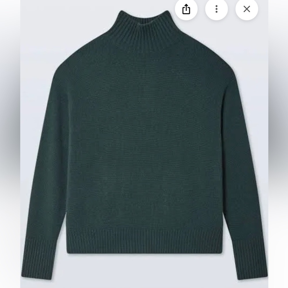 White + Warren Cashmere Oversized Standneck | Juniper Green